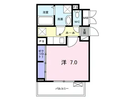 サニー・ブライト 上木崎(1K/2階)の間取り写真