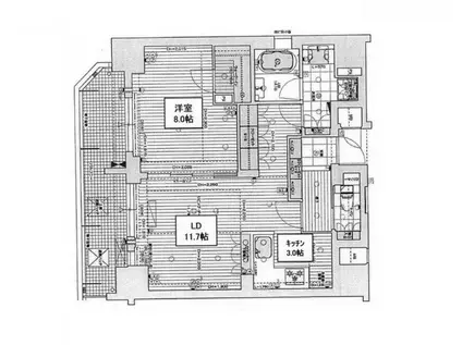 リーガル靭公園南II(1LDK/6階)の間取り写真
