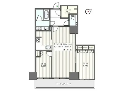 ザ・パークハウス新宿タワー(2LDK/3階)の間取り写真