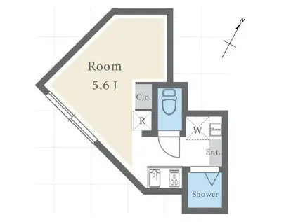 RIVER NEST(ワンルーム/2階)の間取り写真