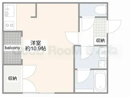 恵比寿南(ワンルーム/3階)の間取り写真