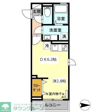 セジュール春日町2(1DK/2階)の間取り写真
