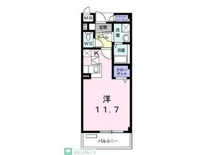 モンテシャスター(ワンルーム/3階)の間取り写真