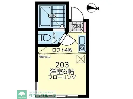 ユナイト下末吉デュエルマスター(ワンルーム/2階)の間取り写真