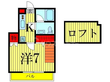 ル・ココン(1K/1階)の間取り写真