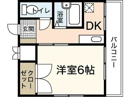 グランディールKY(1DK/7階)の間取り写真