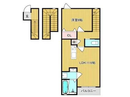 CUBIO MIZUE 302(1LDK/3階)の間取り写真