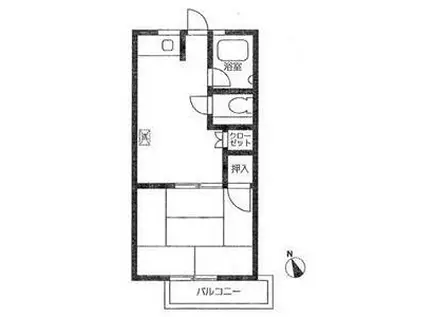 メゾン青葉(1DK/1階)の間取り写真