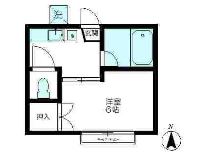 ハイツ自由が丘(1K/2階)の間取り写真