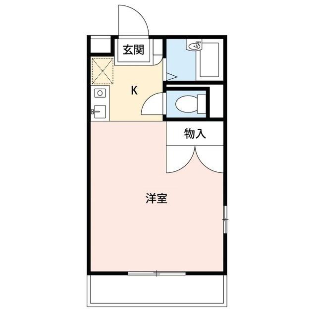 やまゆり(1K/2階)の間取り写真
