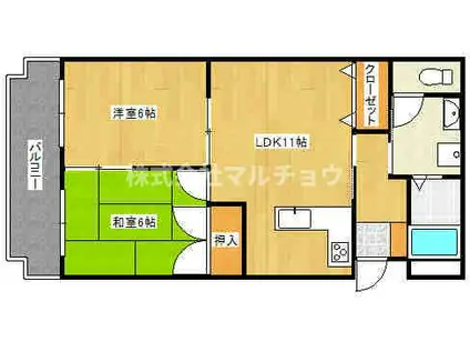 メゾングランブルー(2LDK/2階)の間取り写真