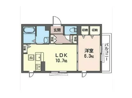 スペランツァ(1LDK/3階)の間取り写真