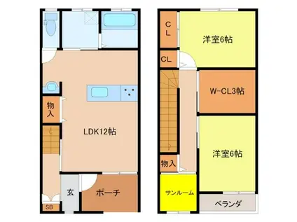 マイルストーン(2SLDK/2階)の間取り写真