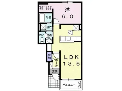 アーバンハイツI(1LDK/1階)の間取り写真