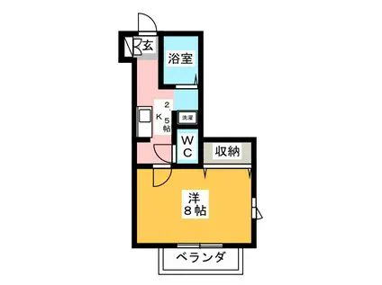 エスポワール(1K/2階)の間取り写真