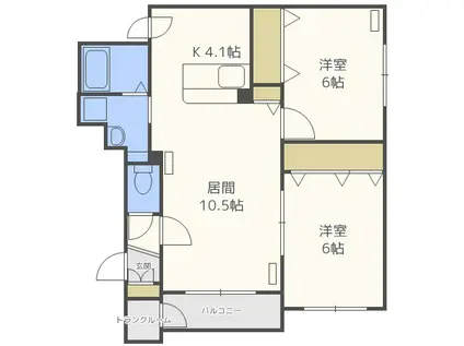 アビタラグーナII(2LDK/2階)の間取り写真