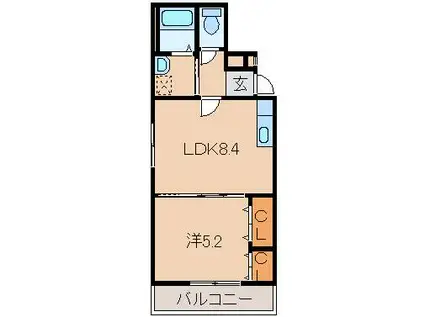 フジパレス和歌山駅南II番館(1LDK/3階)の間取り写真