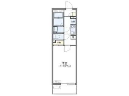 レオネクスト風(1K/1階)の間取り写真