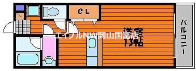 ヴィクトワール南方(1K/1階)の間取り写真
