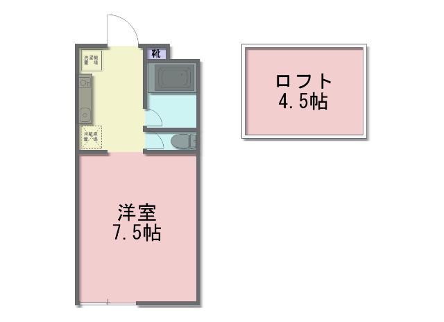 ベルハウスV玉村(ワンルーム/1階)の間取り写真