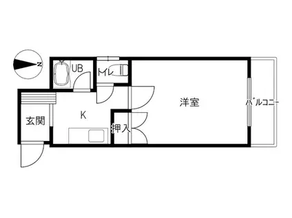 マゼンダ賢坂辻(1K/2階)の間取り写真