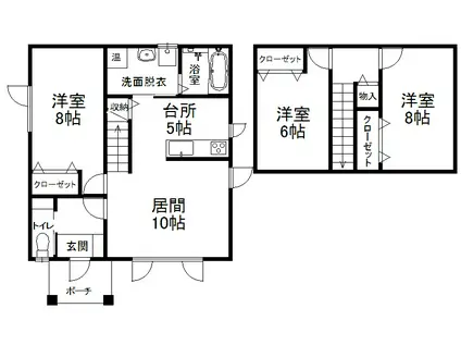 ABE224(3LDK/2階)の間取り写真