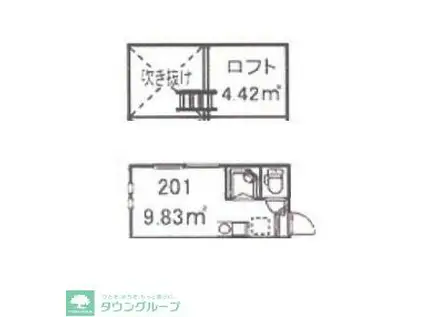 グレース ピース(ワンルーム/2階)の間取り写真