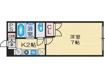 ロイヤル江坂(1K/7階)の間取り写真