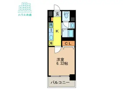 RESIDENCE白木(1K/3階)の間取り写真