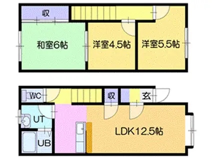 コーポラス35(3LDK/1階)の間取り写真