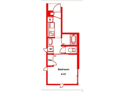 M カーザ(1K/1階)の間取り写真