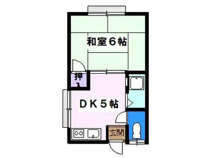 タイガースマンション(1DK/3階)の間取り写真