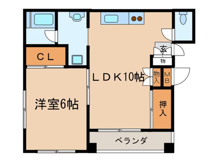 サンコ―ハイム(1LDK/1階)の間取り写真