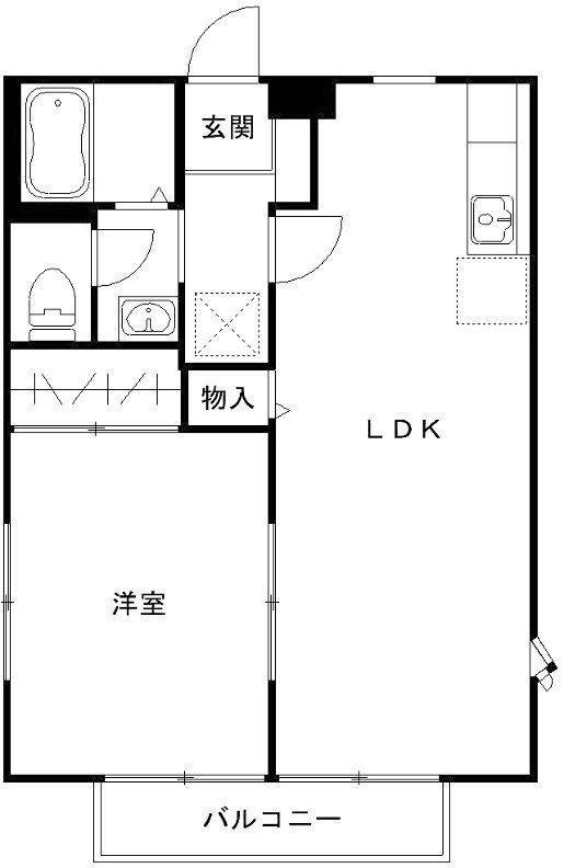 ボヌール(1LDK/1階)の間取り写真