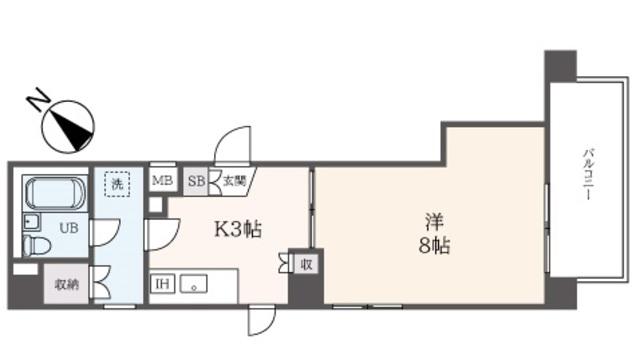 ノウブル平沼(1K/3階)の間取り写真