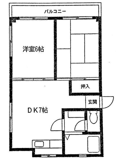 ベルメゾン浅田(2DK/3階)の間取り写真
