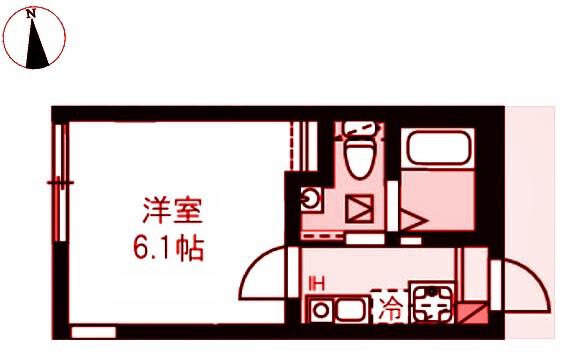 ウィステリアパルク西横浜(1K/2階)の間取り写真