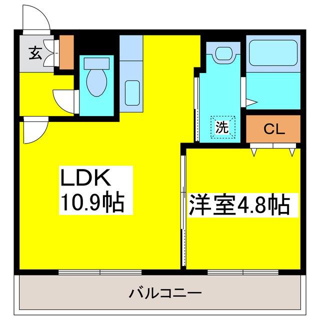 ヴェール美香保(1LDK/2階)の間取り写真