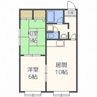 フレンドハイム(2LDK/2階)の間取り写真