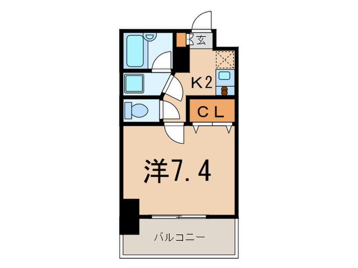 ミリアレジデンス白金台ヒルズ(1K/6階)の間取り写真