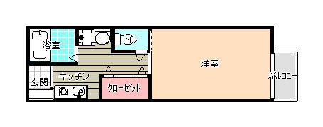 リヴィエールS(1K/2階)の間取り写真