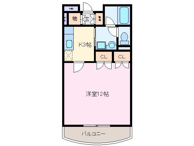 エスティIII(1K/2階)の間取り写真