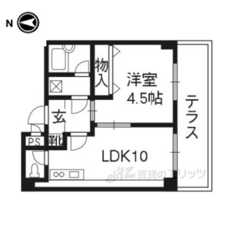 ホワイトクレステ(1LDK/1階)の間取り写真