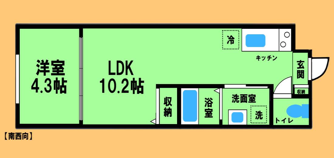 RETRO HASHIMOTO(1LDK/1階)の間取り写真