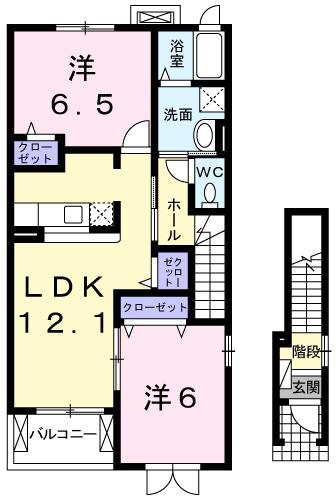 カーサ・ヴェルテ(2LDK/2階)の間取り写真