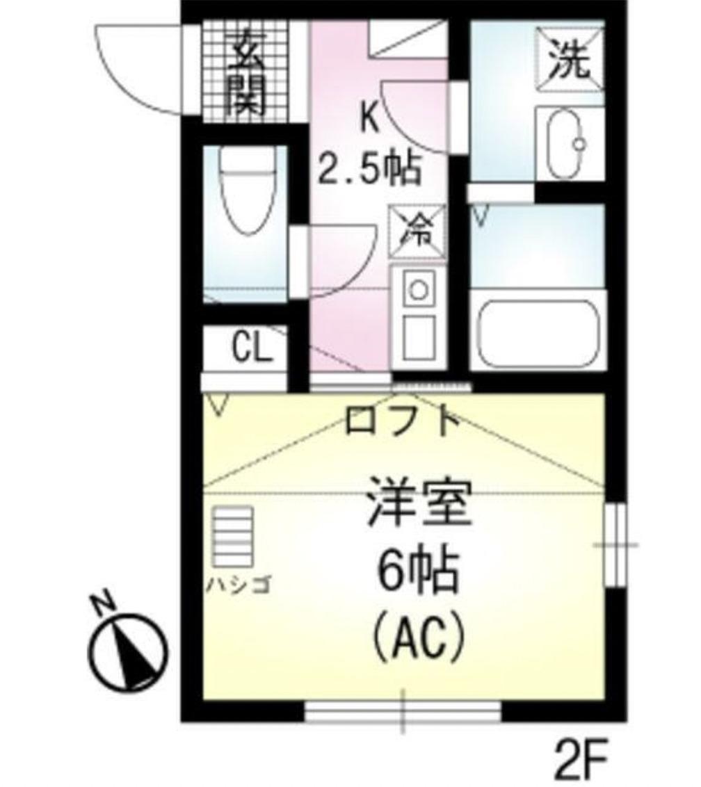 ブリエール保土ヶ谷(1K/2階)の間取り写真