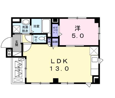 カーサ プラシード(1LDK/4階)の間取り写真