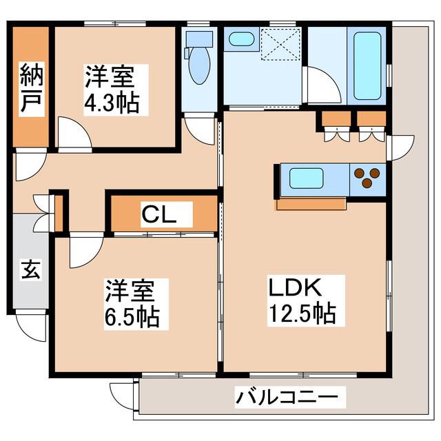 ナトゥーア富士見 I(2SLDK/2階)の間取り写真