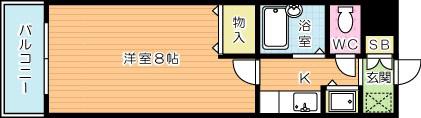 BERGAMOTTO 吉野町(1K/10階)の間取り写真