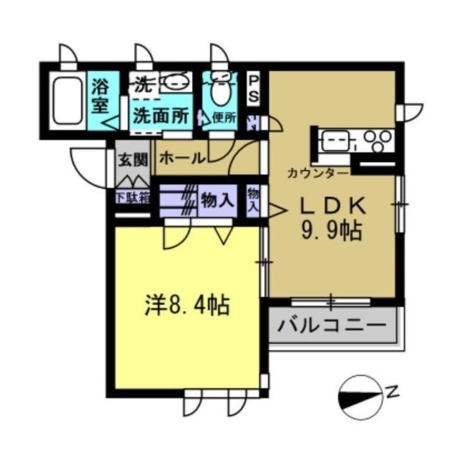 フリーデンハイム(1LDK/3階)の間取り写真